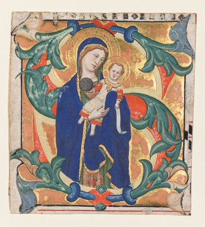 Gradual：Madonna and Childの最初のS [alve sancta parens] c。 1370-1374。 作： Don Silvestro dei Gherarducci