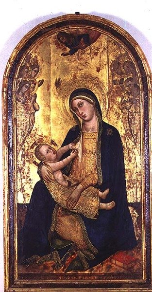 マドンナと子供（パネルにテンペラ 作： Don Silvestro dei Gherarducci