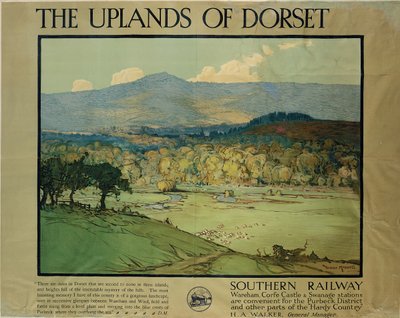 ドーセットの高地c.1924（カラーリト） 作： Donald (after) Maxwell