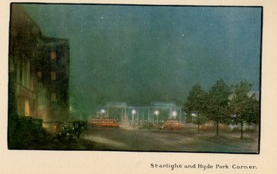 スターライトとハイドパークコーナー、「The New Lights o &39;London」、1926年発行 作： Donald Maxwell