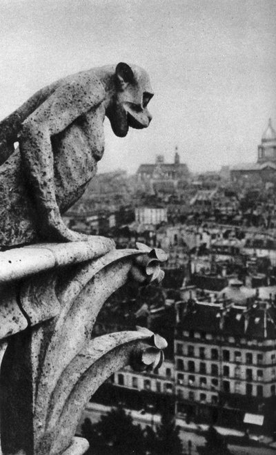 石の悪魔、ノートルダム寺院、パリ、フランス、c1930s 作： Donald McLeish