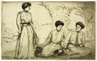 3 人の女の子 作： Donald Shaw MacLaughlan