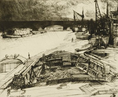 テムズ川の風と雨 作： Donald Shaw MacLaughlan