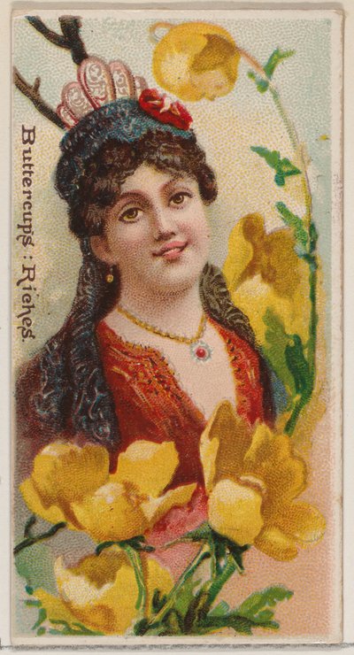 キンポウゲ：デュークのためのシリーズ花の美しさと花言葉N75からの富、...、1892年。 作： Donaldson Brothers