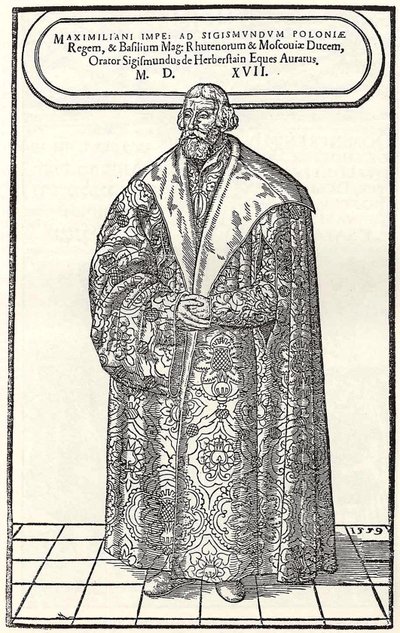 ポーランドとロシアの駐在大使ジークムント・フォン・ヘルバーシュタイン男爵の肖像、1559年 作： Donat Hübschmann