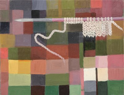 編み物、2000年頃（キャンバスに油彩） 作： Donatella Merlo