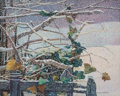 雪が降る、1987年頃（キャンバスに油彩） 作： Donatella Merlo
