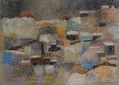 降雪、2001年（ベルベット紙にパステル） 作： Donatella Merlo