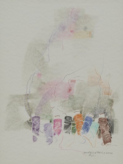 糸, 2000 （紙に色鉛筆） 作： Donatella Merlo