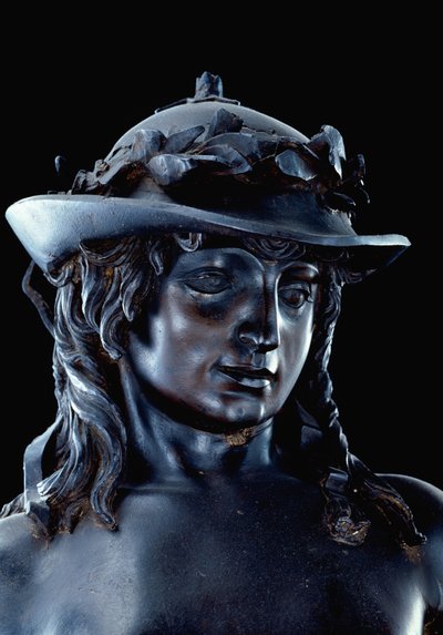 ダビデ像、頭部詳細、1440年頃（ブロンズ）（11969-70も参照 作： Donatello
