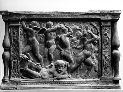 ユディトとホロフェルネス」の台座からのパネル「プッティ・バッカナル」 Sala dei Gigli 作： Donatello