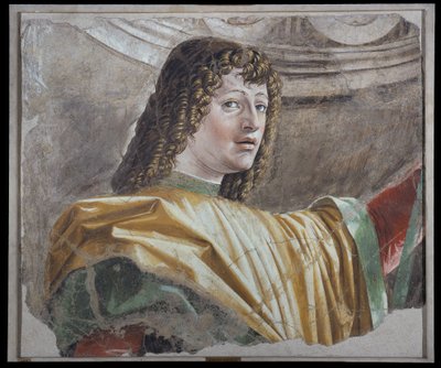 ハルバードを持つ男」1486年頃（キャンバスに運ばれた切り離し式フレスコ画 作： Donato Bramante