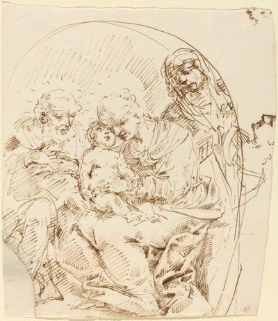 聖アンナと横顔の女性の頭を持つ聖家族 作： Donato Creti
