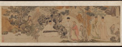 緑の森での高貴な集まり、1620年頃（紙にインクと色） 作： Dong Qichang