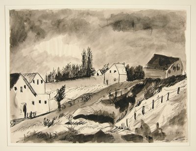 家のある風景 作： Dora Bromberger