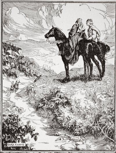 「森の小丘で待っている彼ら」、1905年。 作： Dora Curtis
