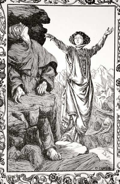 「彼女は岩をシャットダウンさせた」、1905年。 作： Dora Curtis