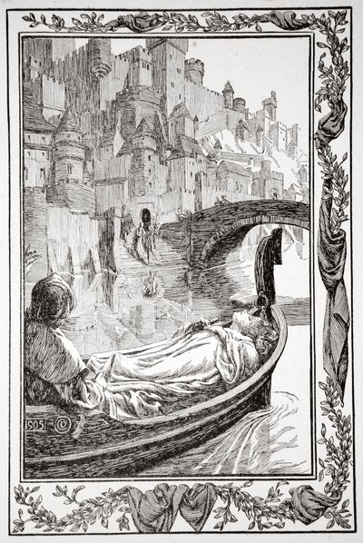 「川を下るはしけ」、1905 年。 作： Dora Curtis