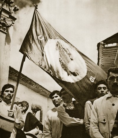 1930年代から40年代にかけて、メキシコの全米シナキスト連合のメンバー（bw写真） 作： Doris Hedyn