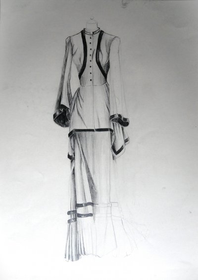 ヴィンテージファッションのスケッチ 作： Doris Schmitz