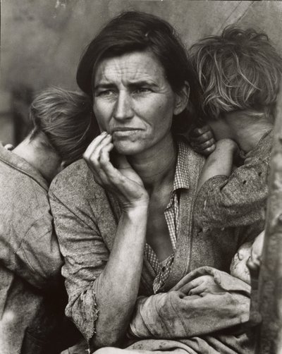 [カリフォルニア州ニポモ、移民の母のコピー・プリント］ 作： Dorothea Lange
