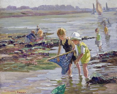 海辺で遊ぶ子供たち 作： Dorothea Sharp