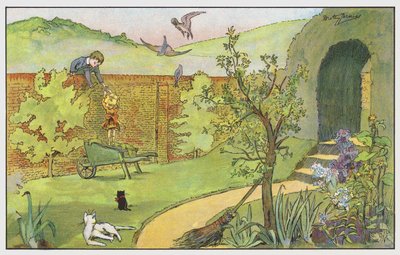 庭の壁を越えて 作： Dorothy Furniss