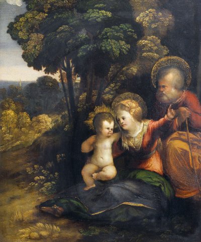 エジプトへのフライトで休憩 作： Dosso Dossi