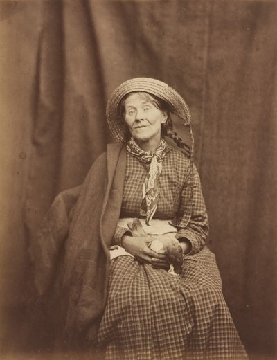 死んだ鳥を抱く女性、サリー郡精神病院、c. 1855年。 作： Dr Hugh Welch Diamond