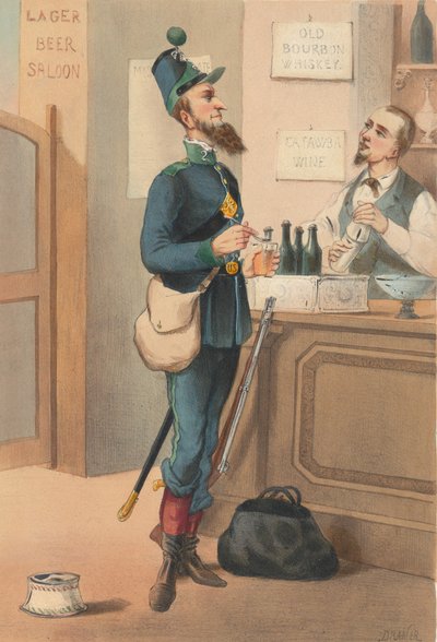 アメリカ合衆国 - 徒歩のハンター、1865 年。 作： Draner