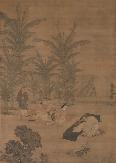 15世紀半ばから16世紀半ばの文書の本を伝える学者Fu Sheng。 作： Du Jin