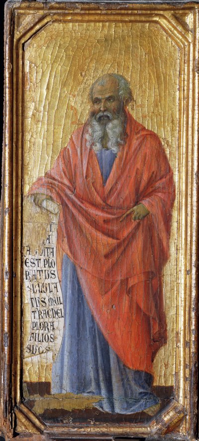 預言者エレミア - パネルにテンペラ、金彩 作： Duccio di Buoninsegna