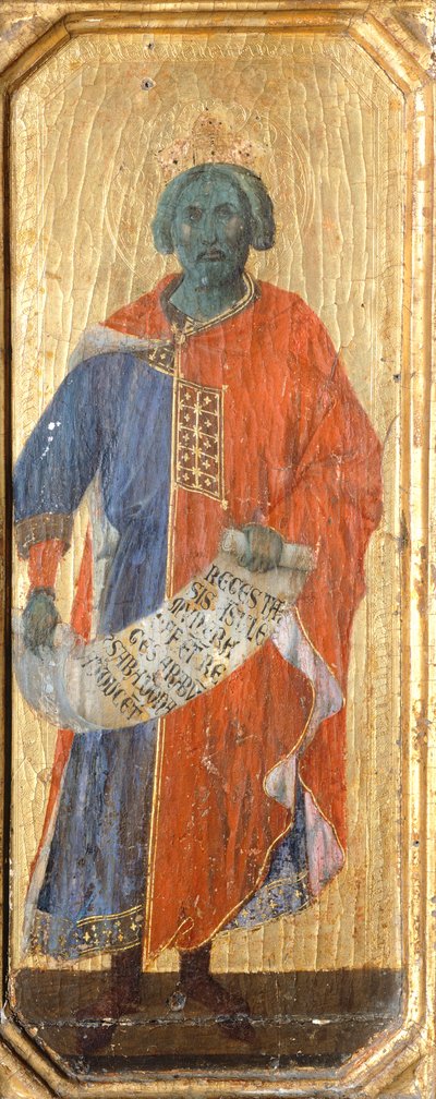 ソロモン」（シエナ大聖堂のドゥッチオ祭壇画「メエスタ」のプレデラの細部 作： Duccio di Buoninsegna