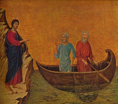 使徒の召命ピーターとアンドリュー、1308-1311 作： Duccio di Buoninsegna