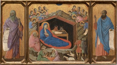 預言者イザヤとエゼキエルとのキリスト降誕 作： Duccio di Buoninsegna