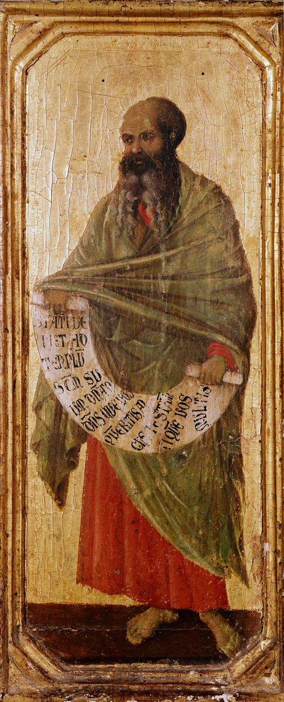 預言者マラキエ 木版デトレンペ Duccio di Buoninsegna (1255-1318/9) 1308-1311 Dim. 42,5x16 cm Siena, Museo del l 