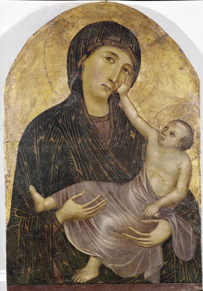 聖母子像（パネルにテンペラと金彩 作： Duccio di Buoninsegna