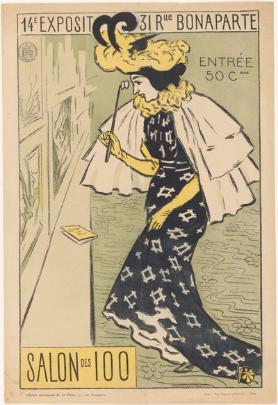 Salon des 100の第14回展覧会のポスター 作： Ducourtioux and Huillard