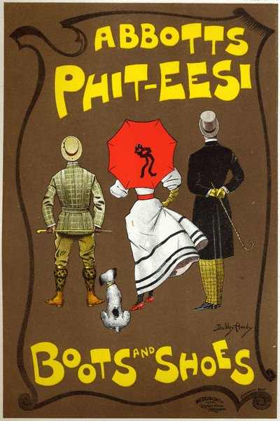 ロンドンのブーツ＆シューズショップ、Abbots Phit-ees 作： Dudley Hardy