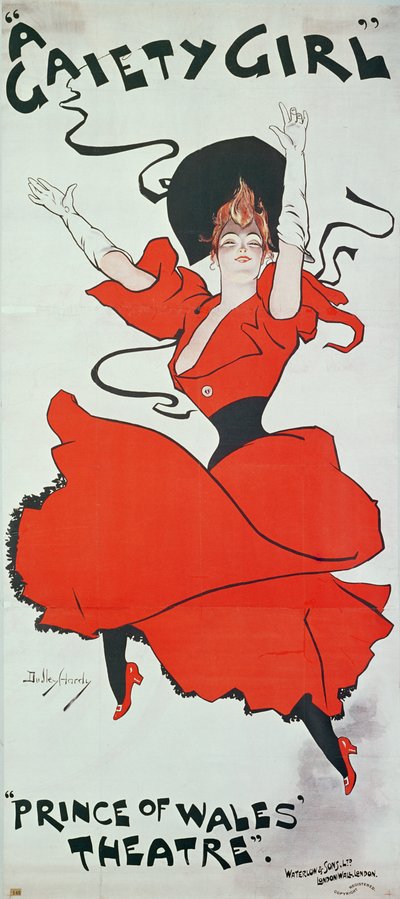 プリンスオブウェールズシアターでのポスター「A Gaiety Girl」 作： Dudley Hardy