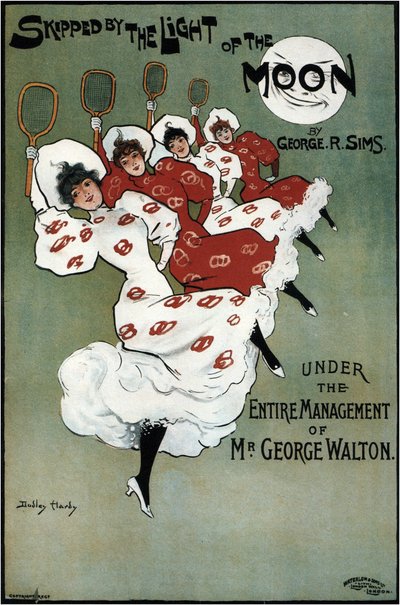 月の光で飛ばされたジョージシムズコメディのポスター、1896年 作： Dudley Hardy
