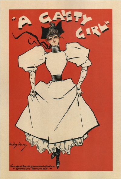 ミュージカルコメディのポスターシドニージョーンズのゲイエティガール、1895年 作： Dudley Hardy