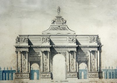 凱旋門、クロード・ペロー（1613-78）のデザインによる（水彩・ガッシュ・紙） 作： Dupouy Dupouy