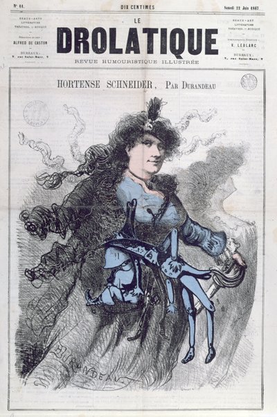 1867年6月22日、「ルドロラティーク」の表紙からのオルテンスシュナイダー（1833-1920）の風刺画 作： Durandeau