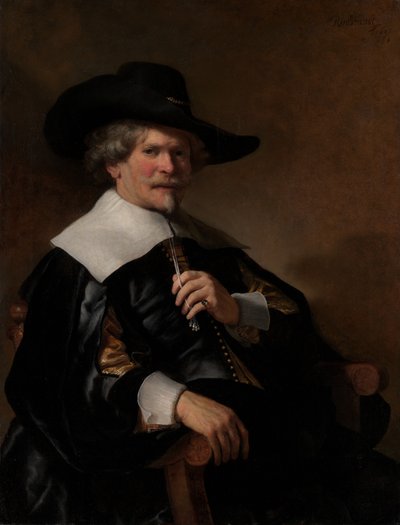 肘掛け椅子に座っている男の肖像、カリフォルニア州。 1640-50。 作： Dutch