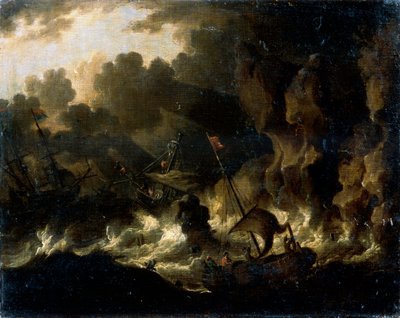 嵐の海、17世紀 作： Dutch Master