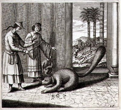 アタナシウス・キルヒャー(1601-80)の「中国図解」より「異常な動物」 1667年(彫刻) 作： Dutch School
