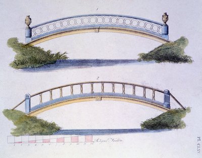 G.ファンラーによるマガジンオブガーデンジェムのブリッジデザイン、1802年発行 作： Dutch School