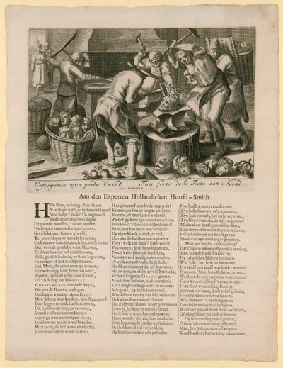 セフォルジェロン・ミン・ゴード・ヴリンド。 1688〜89年のイギリス王位継承に関する風刺画 作： Dutch School