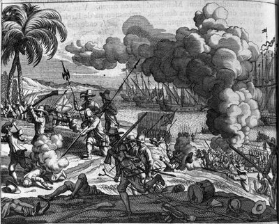 植民地化：1658年にオランダ艦隊がセイロン（現在のスリランカまたはスリランカ）からポルトガル人を追放した。Philippus Baldaeus（またはBalde）（1632-1671）の「Afgoderye de oost-indische heydenen」（東インドの国々についての記述）のオランダ語版。 作： Dutch School